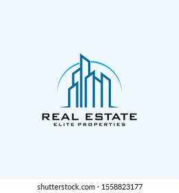 Real Estate Logo Design. Creative abstract real estate icon logo template