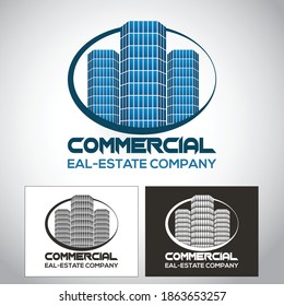 Real Estate Logo Design. Creative abstract real estate icon logo and business card template. Vector, Illustration.