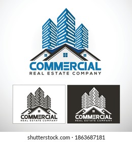 Real Estate Logo Design. Creative abstract real estate icon logo and business card template. Vector, Illustration.