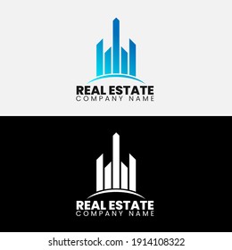 Real Estate Logo Design. Creative abstract real estate icon logo template, Creative Building Concept Logo Design Template
