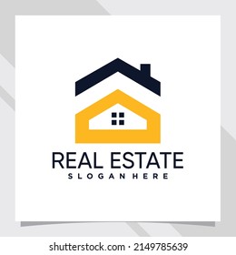 Design des Immobilienlogos mit kreativem Konzept