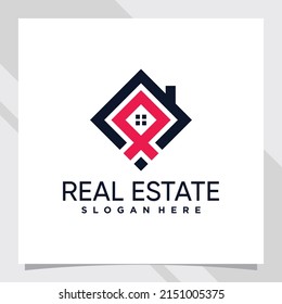 Real estate logo design with creative concept