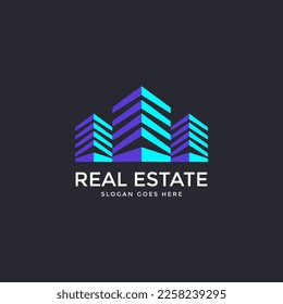 Real Estate Logo Design. Creative abstract real estate icon logo template, Creative Building Concept Logo Design Template, logo design inspiration