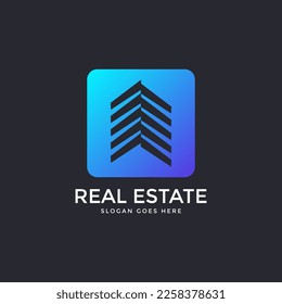 Diseño del logotipo inmobiliario. Plantilla de logotipo de icono de inmueble abstracto creativo, plantilla de diseño de logotipo de creativo concepto de construcción, inspiración de diseño de logotipo