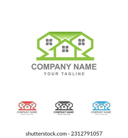 Real Estate Logo Design. Creative abstract real estate logo icon and business card template.EPS 10