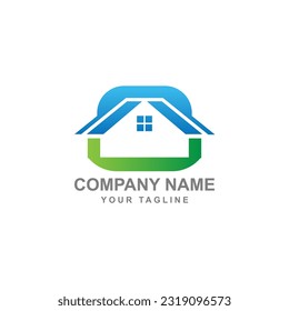Real Estate Logo Design. Creative abstract real estate logo icon and business card template.EPS 10