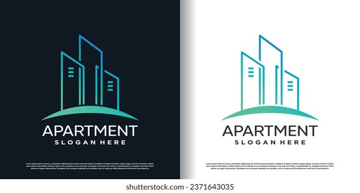 Real estate logo design with creative concept template Premium Vector
