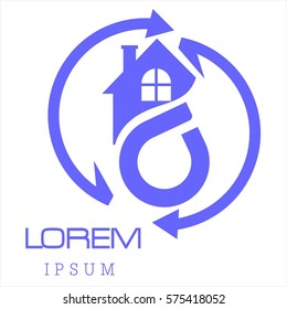 Real Estate Logo Design. Creative abstract real estate icon logo and business card template vector