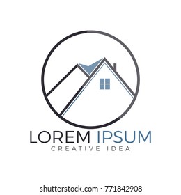 Real Estate Logo Design. Creative house symbol.