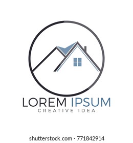 Real Estate Logo Design. Creative house symbol.