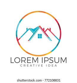 Real Estate Logo Design. Creative house symbol.