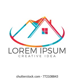 Real Estate Logo Design. Creative house symbol.