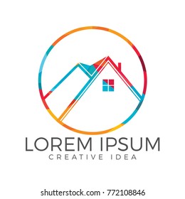 Real Estate Logo Design. Creative house symbol.