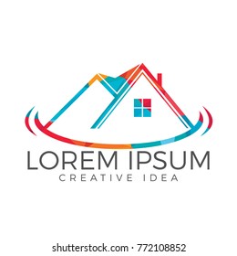 Real Estate Logo Design. Creative house symbol.
