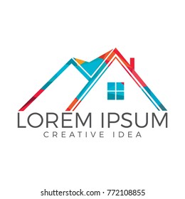 Real Estate Logo Design. Creative house symbol.
