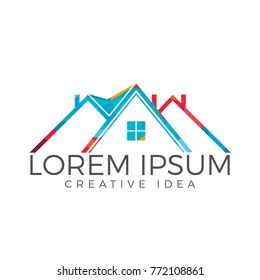Real Estate Logo Design. Creative house symbol.