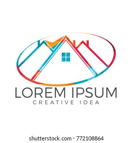 Real Estate Logo Design. Creative house symbol.