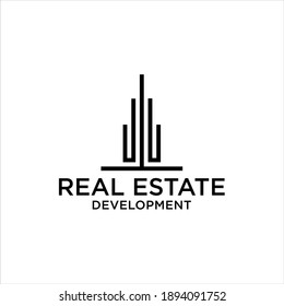 Real Estate Logo Design, development Building Residential Vector