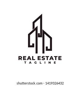 Real Estate Logo design flat style