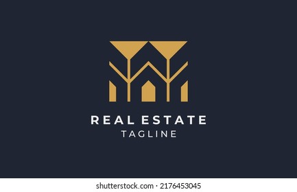 Real Estate Logo Design , Home Interior Illustration , Building Concept , Vector Template