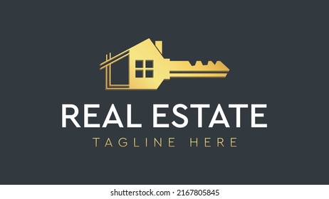 real estate logo design.key house logo icon