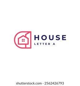 real estate logo design, or house with the letter A