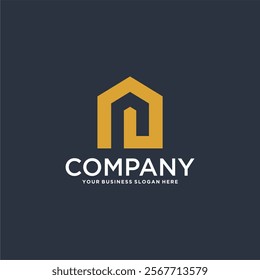 real estate logo design with house and building