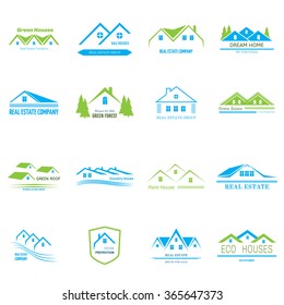 Real Estate logo design. House abstract concept icons