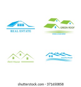 Real Estate logo design. House abstract concept icons