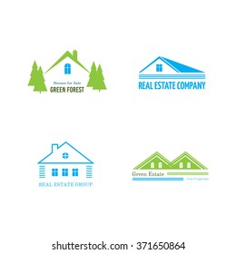 Real Estate logo design. House abstract concept icons