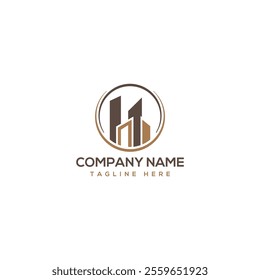 Real estate logo design icon and monogram with vector template

