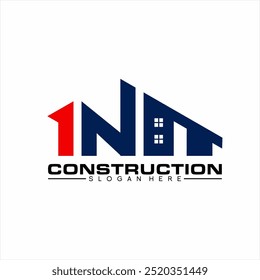 Real Estate logo design with illustration of the word "IN" and house symbol.