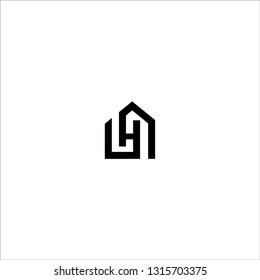 real estate logo design , initial letter logo LH design template