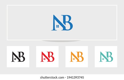 Real Estate logo design. Real estate logo with letter NB concept vector