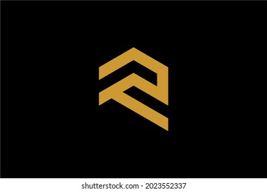 Real estate logo design. Letter R house abstract symbol. Monogram R-type logo. Outline the home icon vector.