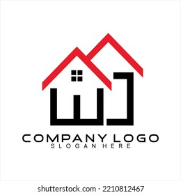 Real estate logo design with letter E and J concept.