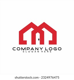 Real Estate logo design with letter M concept.