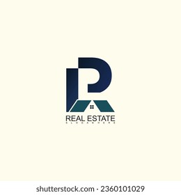 Real estate logo design with letter R modern concept for business