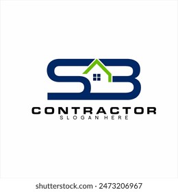 Real estate logo design with letter SB concept.