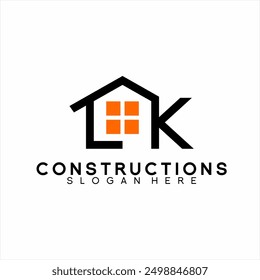 Real Estate logo design with letter LK concept.