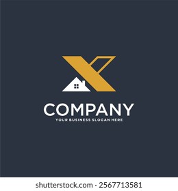 real estate logo design with letter x