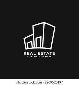 Real estate logo design line art style
