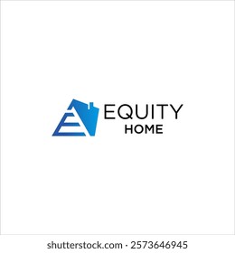 real estate logo design. luxury house roof vector. letter E logo with home logotype template