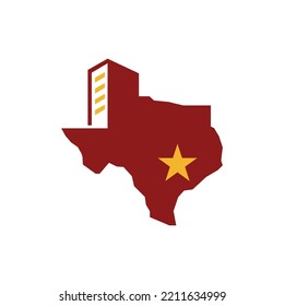 Real estate logo design with map texas logo design. Logo real estate texas