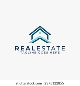 Real Estate Logo Design with Minimalist Style, House Builder Logo Template