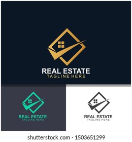Real estate logo design.  modern and elegant style design. bussines logo design template