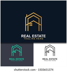 House Logo Design Creative Line Style Stock Vector (Royalty Free) 572070067