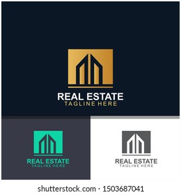 Real estate logo design.  modern and elegant style design. bussines logo design template