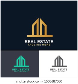 Real estate logo design.  modern and elegant style design. bussines logo design template