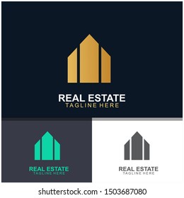 Real estate logo design.  modern and elegant style design. bussines logo design template